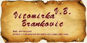 Vitomirka Branković vizit kartica